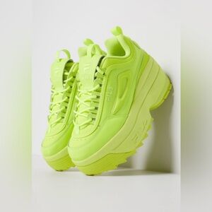Fila Neon Green Disruptor Platform Sneakers 💚👟
